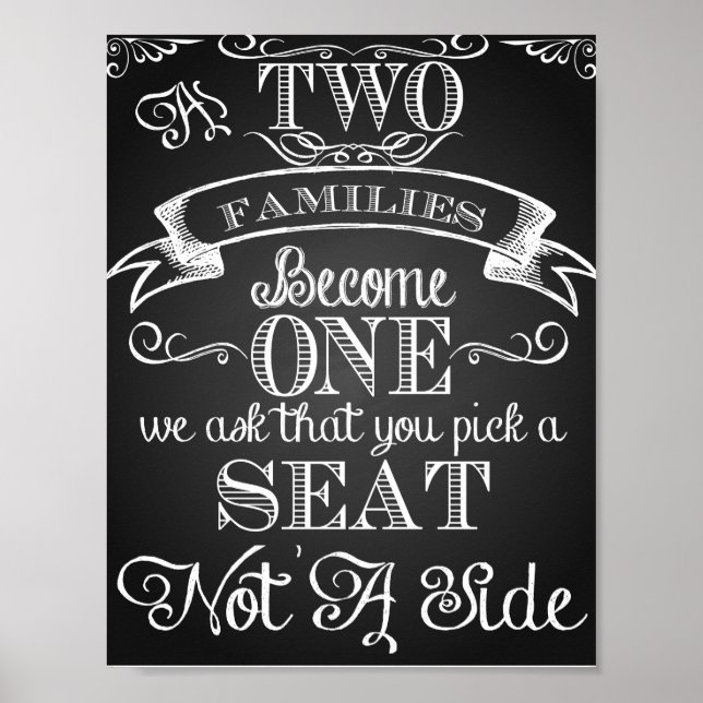"As two families become One" wedding print (Front)