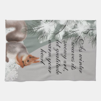 As winter weaves its snowy art, let gratitude warm kitchen towel