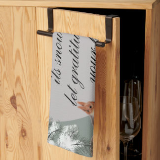 As winter weaves its snowy art, let gratitude warm kitchen towel