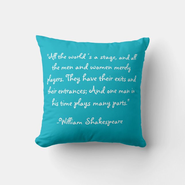 As You Like It Shakespeare Quote Throw Pillow (Front)