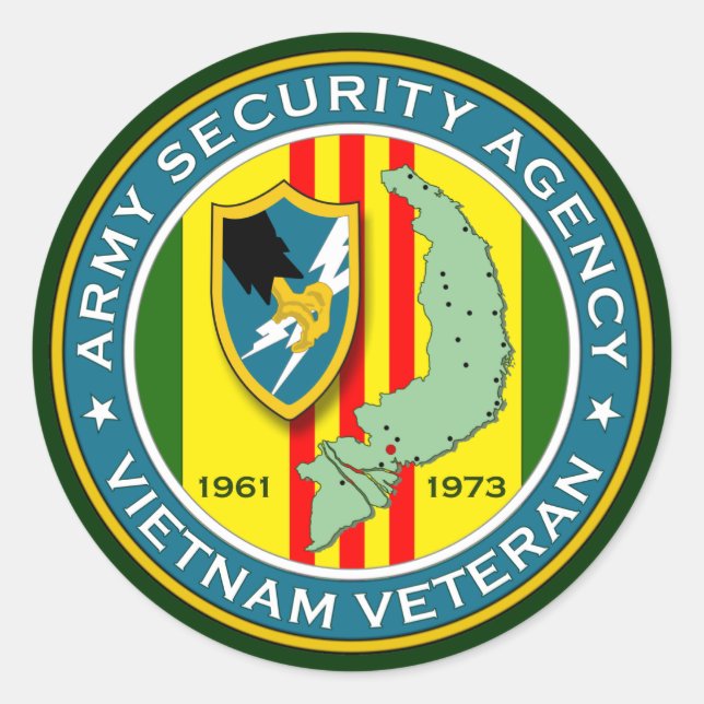ASA Vietnam Veteran Classic Round Sticker (Front)