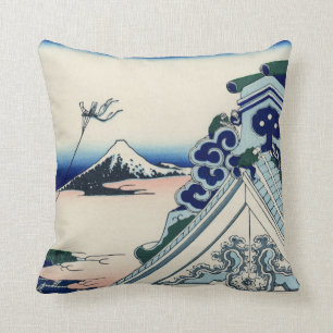 Asakusa Honganji Temple in the Eastern Capital Throw Pillow
