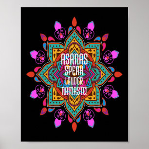 Asanas Flow Stronger With Vibrant Mandala Namaste  Poster