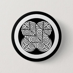 Asano Hawk feathers 2 Inch Round Button
