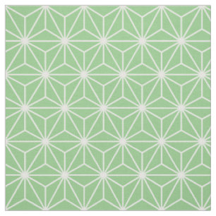 Asanoha Geometric Stars Sage Green Fabric