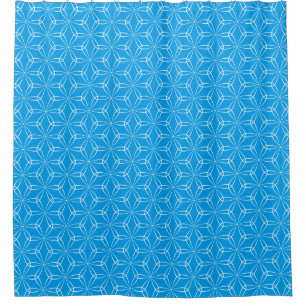 Asanoha Style V2 - White on Blue 009dea