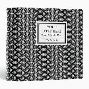 Asanoha Style - White on Black Binder