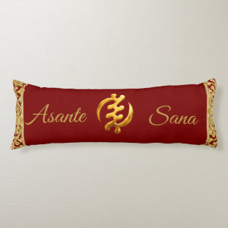 Asante Sana "Gye Nyame" Deep Crimson Adinkra Glide Body Pillow