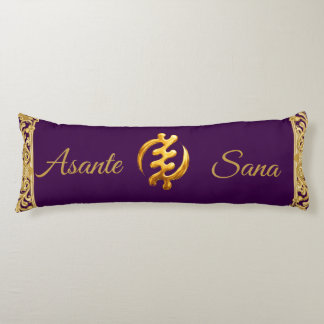 Asante Sana "Gye Nyame" Deep Purple Adinkra Achemp Body Pillow