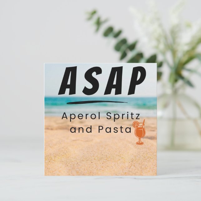 ASAP - Aperol Spritz and Pasta Vibes Holiday Card (Standing Front)