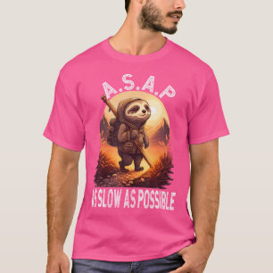 Asap As Slow As Possible Sloth Hiking Camping Love T-Shirt