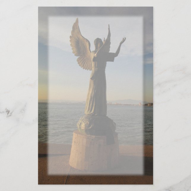 ASAS Angel Statue at Sunset Stationery (Front)