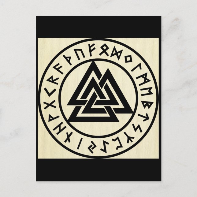 Asatru, old norse religion, symbols, odin & Thor Postcard (Front)