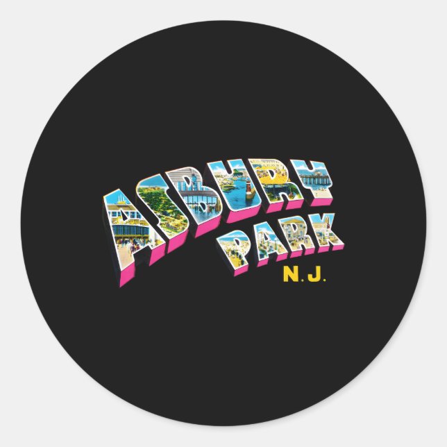 Asbury Park New Jersey Nj Classic Round Sticker (Front)