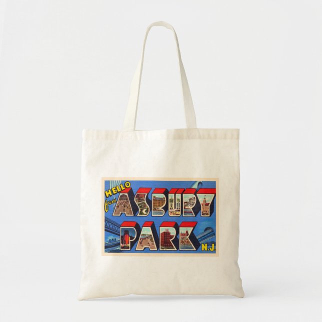 Asbury Park New Jersey NJ Large Letter Postcard Tote Bag (Front)