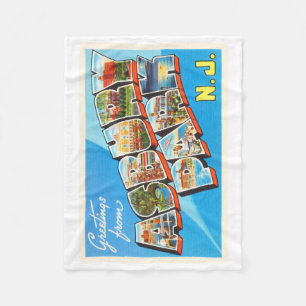 Asbury Park New Jersey NJ Vintage Travel Postcard- Fleece Blanket