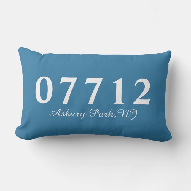 Asbury Park NJ 07712 Pillow, Engagement Gift Lumbar Pillow (Front)