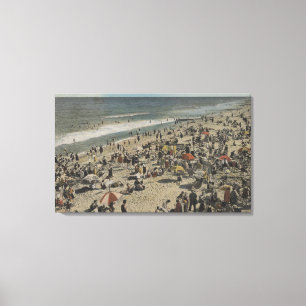 Asbury Park, NJ - Bathing Scene from Boardwalk Canvas Print