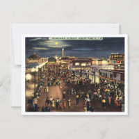 Asbury Park NJ Boardwalk at Night 1940s