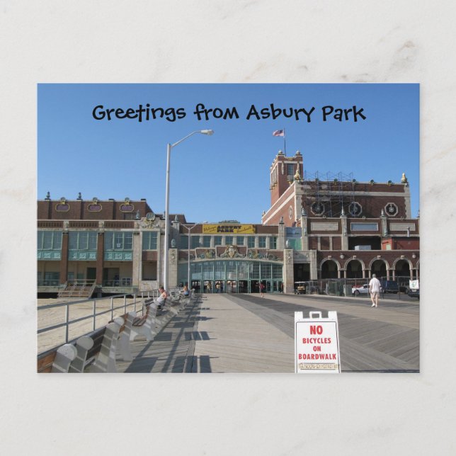 Asbury Park NJ Boardwalk Paramount Convention H... Postcard (Front)