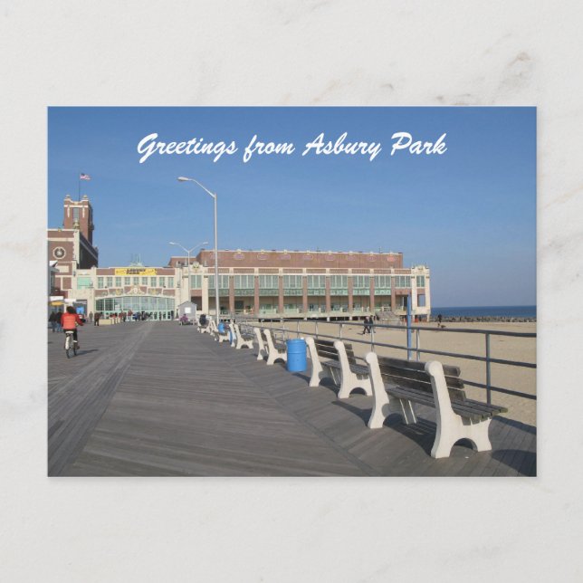 Asbury Park NJ Boardwalk Postcard (Front)