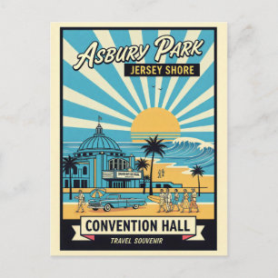 Asbury Park NJ Jersey Shore Retro Postcard