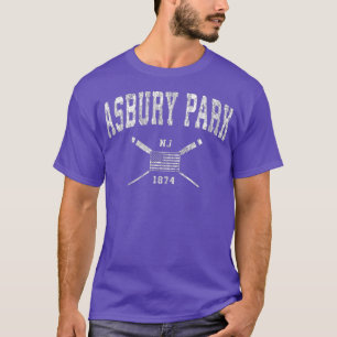 Asbury Park NJ Nautical  Vintage US Flag T-Shirt