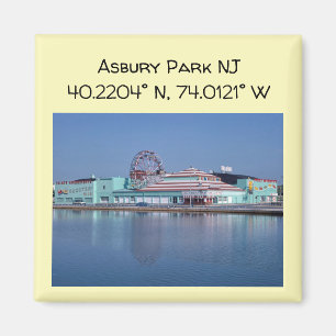 Asbury Park NJ Vintage Style Colour Party Drink Magnet