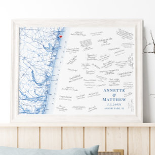 Asbury Park NJ Wedding Elegant Guest Book Poster