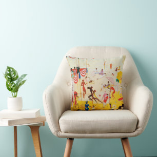 Asbury Park South by Florine Stettheimer Throw Pillow