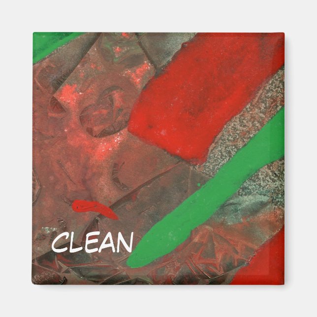 "Ascenders" Abstract Dishwasher Status Magnet (Front)
