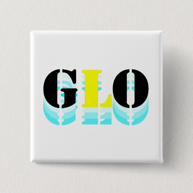 Ascending GLO 2 Inch Square Button (Front)