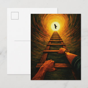 Ascending Ladder to Light Eagle Freedom Symbolic Postcard