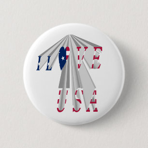 Ascending Patriotism: I Love USA Perspective Art 2 Inch Round Button
