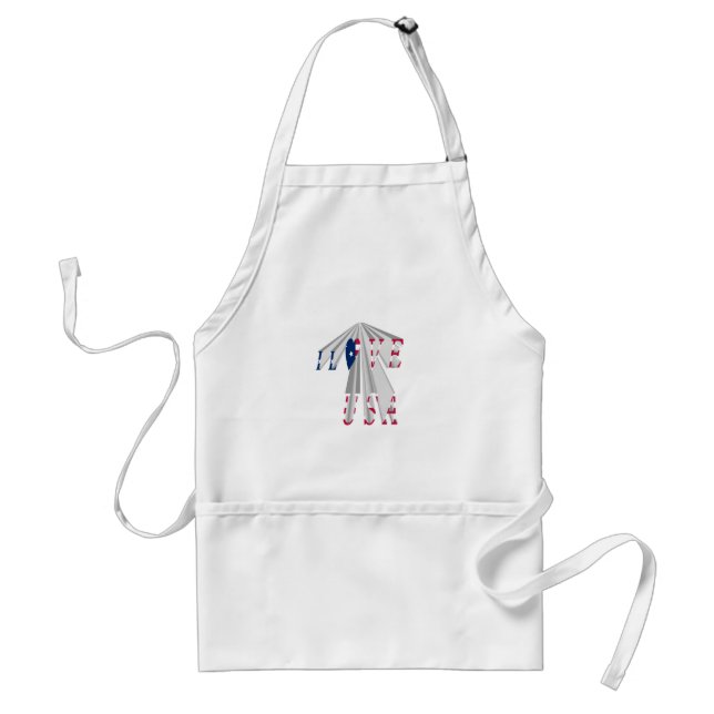 Ascending Patriotism: I Love USA Perspective Art Standard Apron (Front)