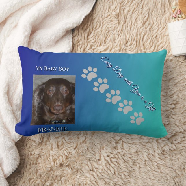 Ascending Pawprints Keepsake Lumbar Pillow (Blanket)