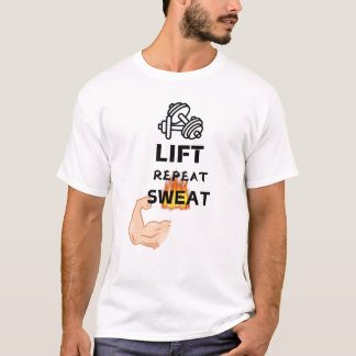 Ascenseur, Répéter, Sueur - T-shirt Motivational F