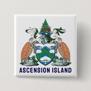 Ascension Island coat of arms 2 Inch Square Button