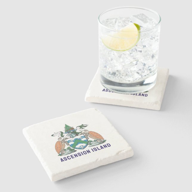 Ascension Island coat of arms Stone Coaster (Side)