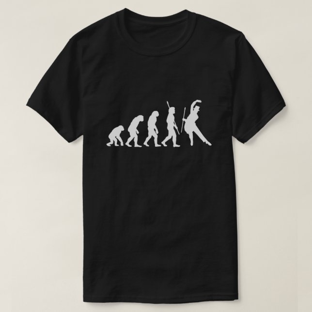 Ascent of Man Funny Evolution Dancing Gentleman T-Shirt (Design Front)
