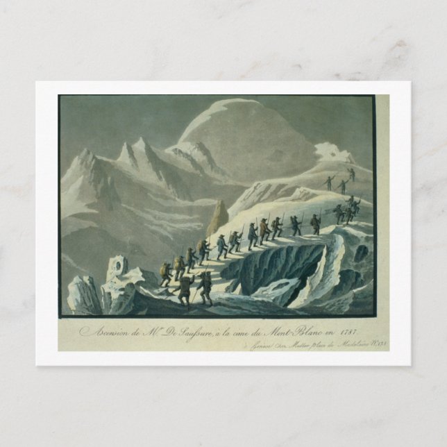 Ascent of Mr. De Saussure to the Summmit of Mont B Postcard (Front)
