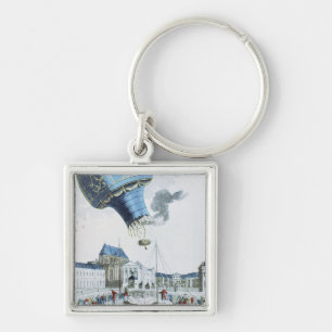 Ascent of the Montgolfier brothers hot-air balloon Keychain