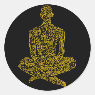 Ascetic (black w/ yellow) classic round sticker