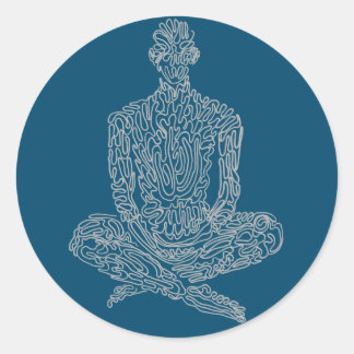 Ascetic (navy w/ grey) classic round sticker