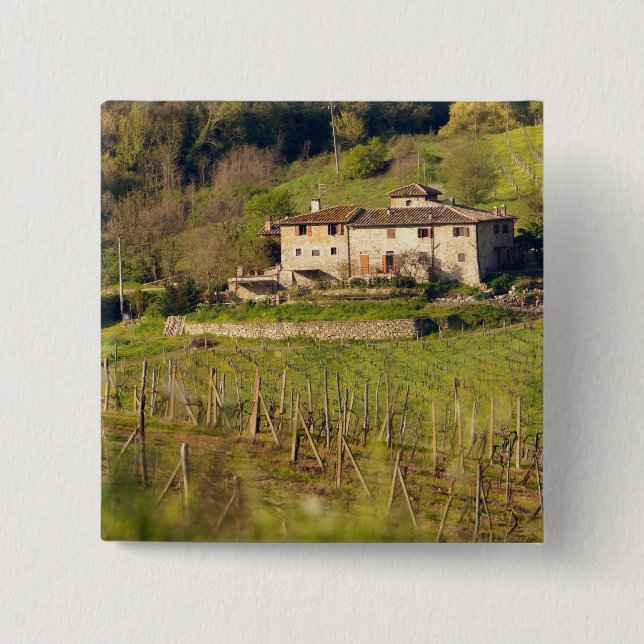 Aschuito, a working farm that accepts guests, 2 inch square button (Front)