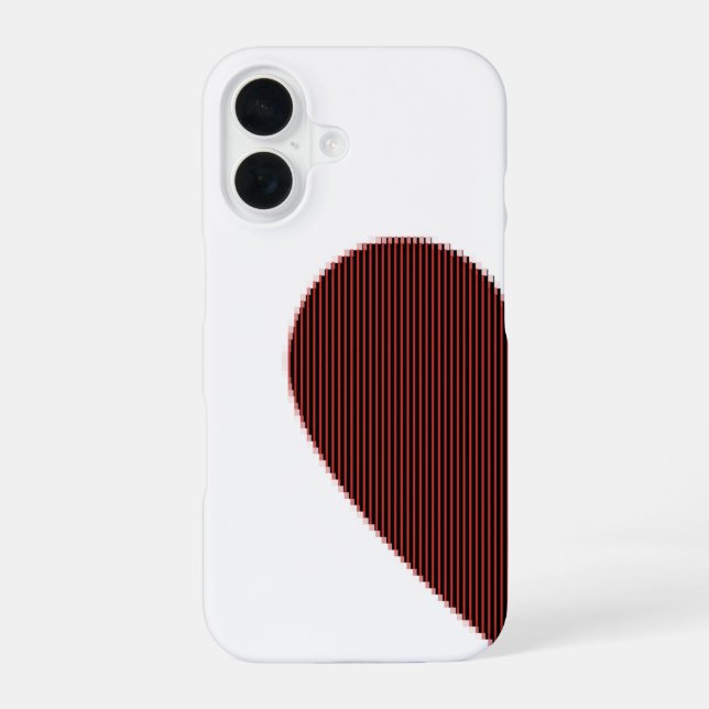 ASCII Art Connectable Heart iPhone 16 Case (Back)