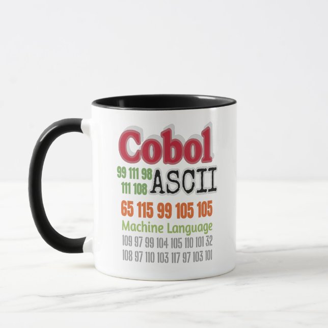 Ascii Cobol Programming Machine Language Mug (Left)