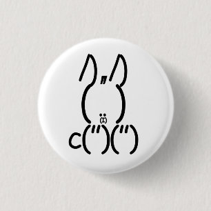 ASCII Rabbit 1 Inch Round Button