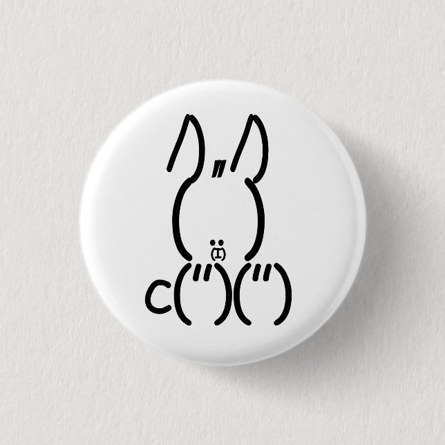 ASCII Rabbit 1 Inch Round Button (Front)