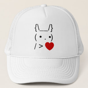 ASCII Text Art Bunny Rabbit Give Heart Trucker Hat